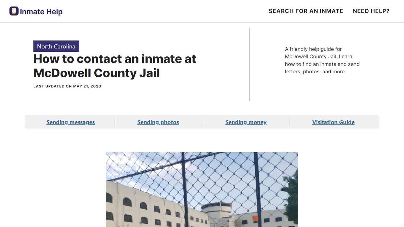 How to contact an inmate at McDowell County Jail - Inmate Help